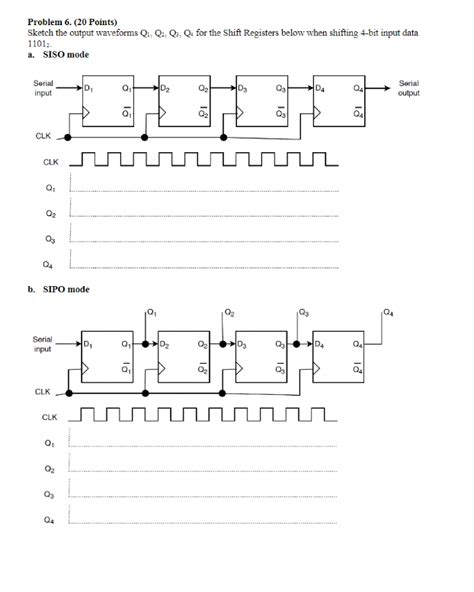 Solved Problem 6 20 Points Sketch The Output Waveforms Chegg