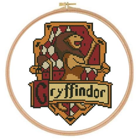 Set Of 4 Hogwarts Cross Stitch House Wizard Cross Stitch Pdf Etsy