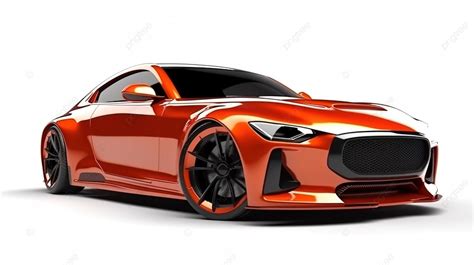 The Image Of An Orange Luxury Sports Car On A White Background 3d