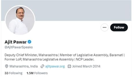 Ajit Pawar Changes Twitter Bio After Taking Oath As Maharashtra Deputy