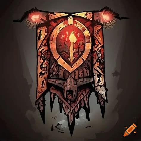 Ornate Glorious War Banner In The Style Of Darkest Dungeon Fantasy Artwork On Craiyon