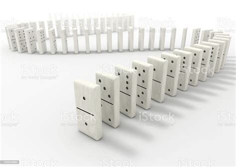 White Dominos Lined Up On A White Background Stock Photo Download