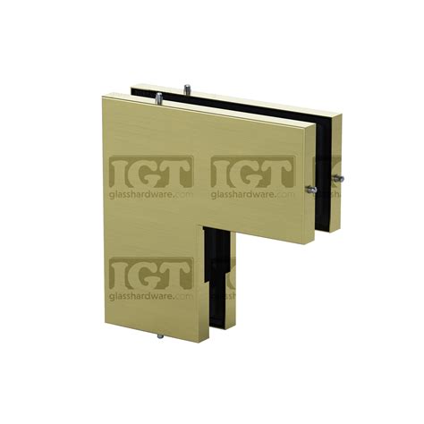 IGT Transom Sidelite Patch Connector Gold Brushed IGT Glass Hardware