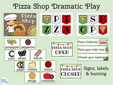 Pizza Shop Dramatic Play Printables For Pretend Play Pizza Restaurant