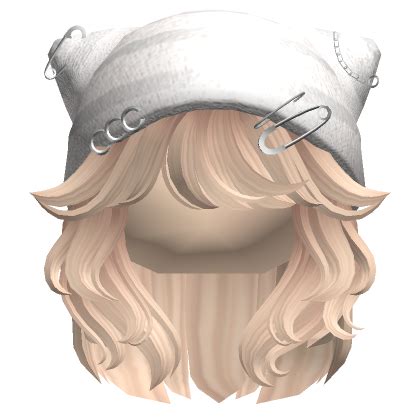 Blonde Y K Wolfcut Hair W Cat Beanie Roblox Item Rolimon S