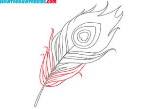 How to Draw a Peacock Feather - Easy Drawing Tutorial For Kids