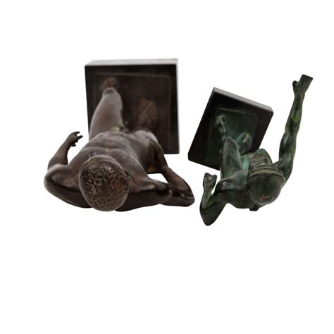 2 ANTIQUE REPLICas Male Nude with Helmet AND Standing Youth Katalog Kunst Antiquitäten