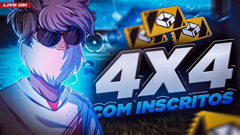 LIVE FF FREE FIRE AO VIVO 6X6 4X4 INSCRITOS SALA