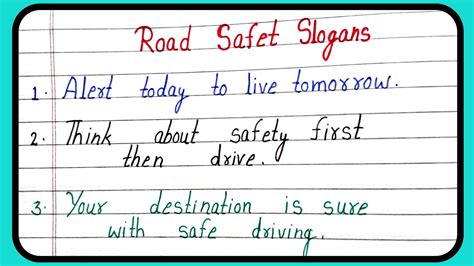 Slogan On Road Safety In English Road Safety Slogans Slogans For Road