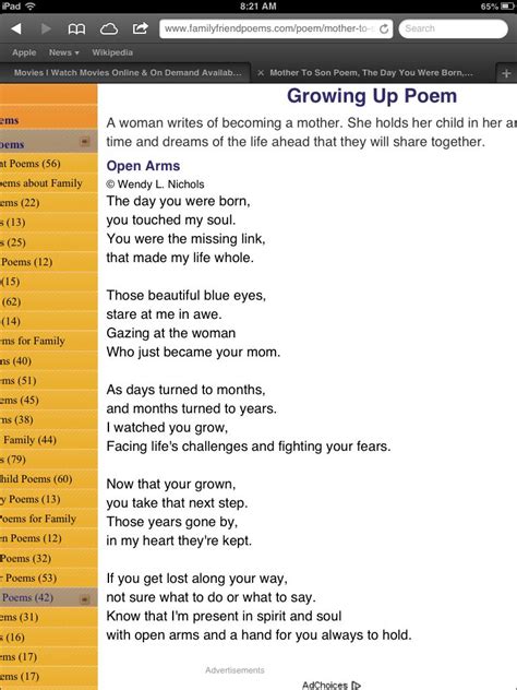 Mother & Son Poem | Son poems, Family poems, Mothers day poems