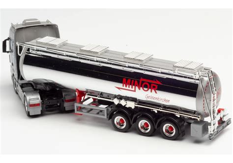 Herpa MAN TGX XXL Euro 6c Chromtank Sattelzug Minor 312400