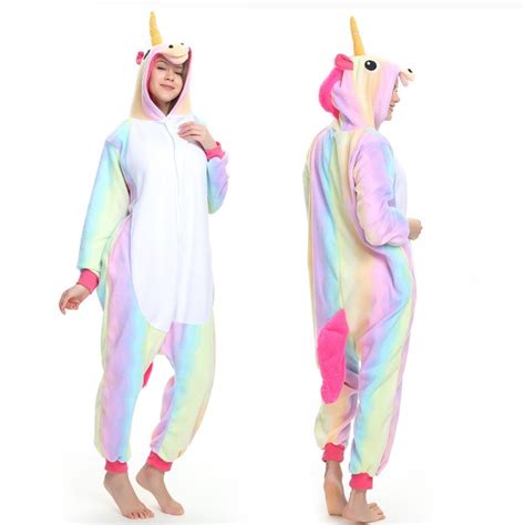 Super Soft Rainbow Unicorn Onesie Pajamas For Adult Online Sale