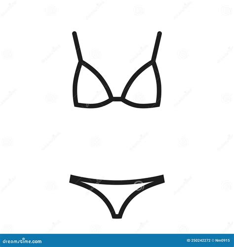 Beach Swimsuit Line Icon Bikini Beach Wear Summer And Vacation Symbol Stock Vector