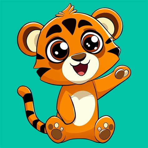 Premium Vector Cute Tiger Cub Cartoon Vector Art