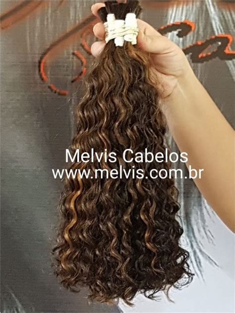 Cabelo Humano Cacheado Permanentado Luzes Mel Cm Cacho Gr