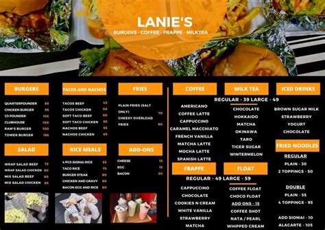 Lanies Burger Menu Philippines Updated Prices