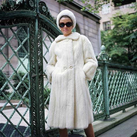 1960s Woman Wearing White Fur Coat Hat Photograph By Vintage Images