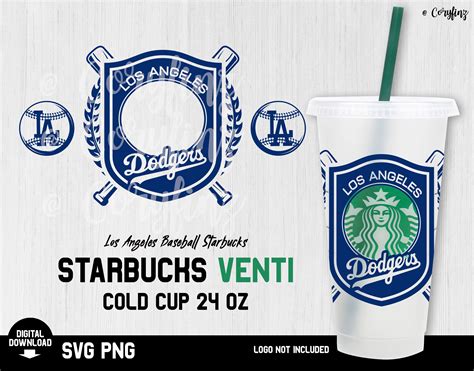 Los Angeles Dodgers Starbucks Svg Baseball Svg Baseball Team Etsy