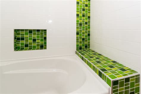 Green glass mosaic tile bathroom - Contemporary - Bathroom - Vancouver ...