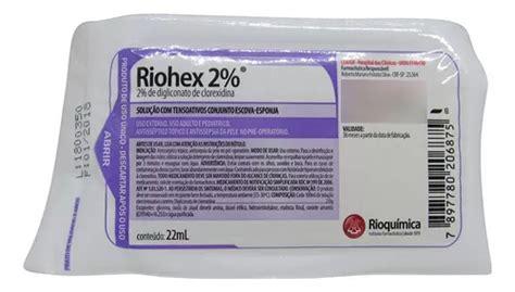 Kit 20 Un Escova Assepsia Riohex Clorexidina 2 Rioquímica Frete grátis