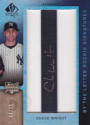 Chase Wright Sp Authentic By The Letter Rookie Signatures