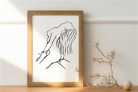 Erotic Nude Art Nude Line Drawing Sensual Minimal Modern Art Couple