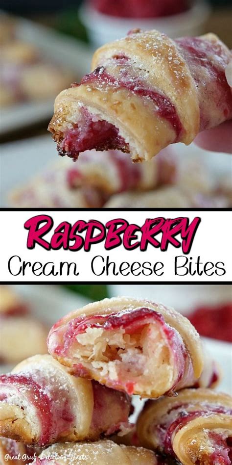 Raspberry Cream Cheese Bites Raspberry Recipes Dessert Cheese Bites