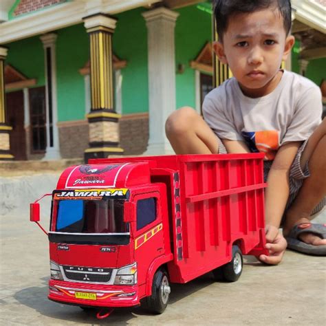 Jual Miniatur Mobil Truk Oleng Kayu Mobilan Truck Oleng Mainan Anak