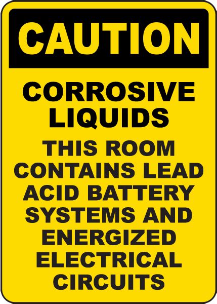 Caution Corrosive Liquids Sign 10 Discount Available