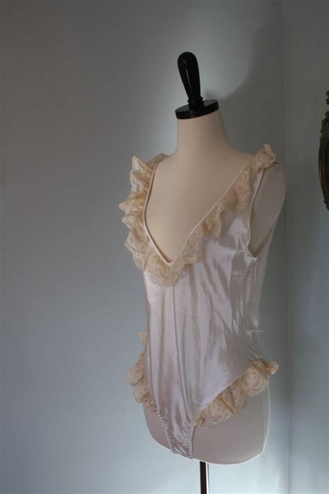 Vintage Satin Teddy Onesie Lingerie Sexy By Thewitcheryvintage