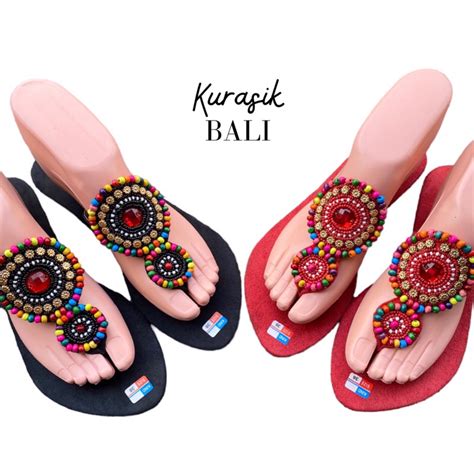 Jual Sandal Manik Bulan Rainbow Sandal Etnik Bali Sandal Mote