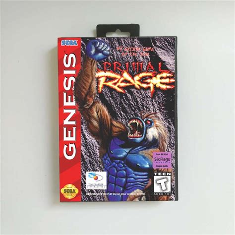 Primal Rage Sega Genesis Mega Drive Md Game Card Us Cover With Box