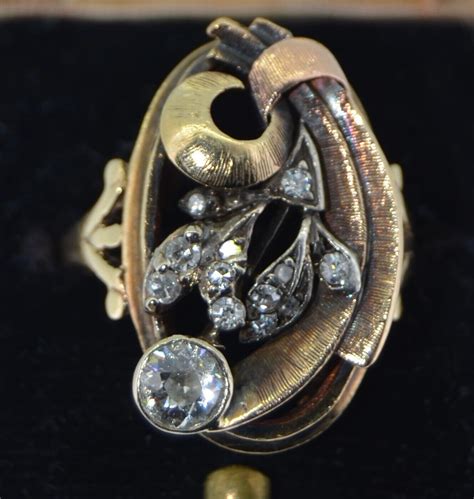 Stunning 14k Art Nouveau Diamond Ring Gem