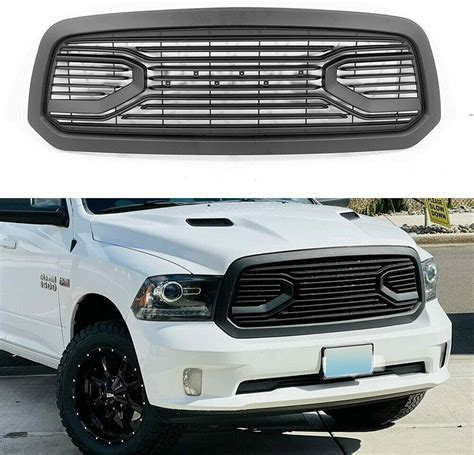 Front Grill For 2013 2014 2015 2016 2017 2018 Dodge Ram 1500 Matte Bla Cnct