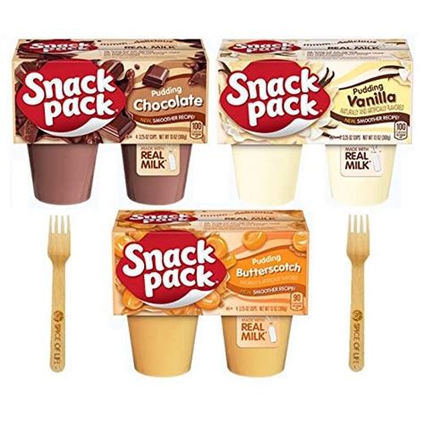 Snack Pack Pudding Variety Pack, Chocolate, Vanilla, and ...