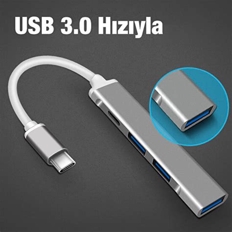 Zmirtech Ally C In Type C To Usb Hub Adapt R Evirici Fiyat