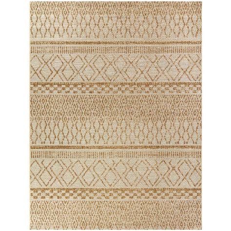 Hampton Bay Beige 8 Ft X 10 Ft Global Indoor Outdoor Area Rug 3091261