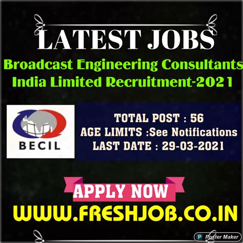 Government Jobs In BECIL Apply For Latest Posts In BECIL Broadcast