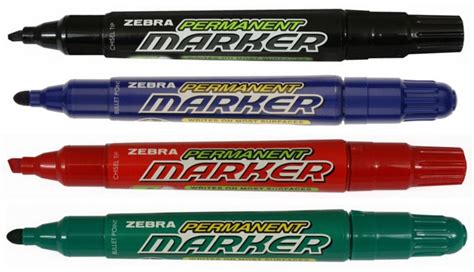 Zebra Permanent Bullet And Chisel Tip Marker Pens 4 Colours Single Or