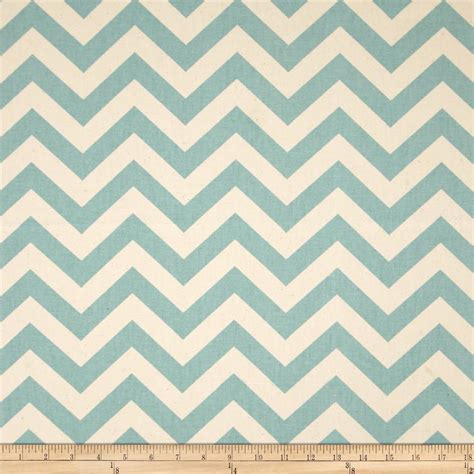 Premier Prints Zig Zag Village Blue Natural Discount Designer Fabric