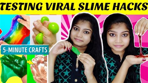 Testing Out Viral Slime Hacks By 5 Minute Crafts [tamil] Testing 5