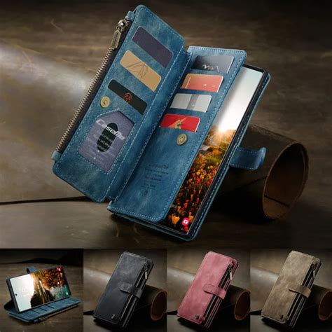 Galaxy S22 Ultra 5g Case Windcase Retro Pu Leather Wallet Case Card