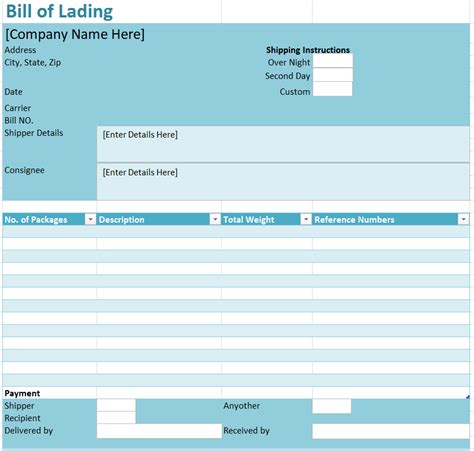 17+ BEST Bill of Lading Templates [in EXCEL & WORD] – Templates Show