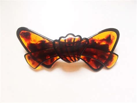 Vintage French Barrette Faux Tortoise Shell Enamel 80 Gem