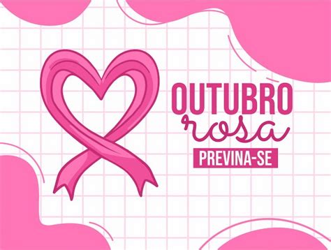 Banner Em Português Para Composição Outubro Rosa Prevenção Do Câncer De