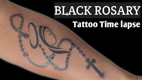 Black Rosary Tattoo On Hand Tattoo Time Lapse Youtube