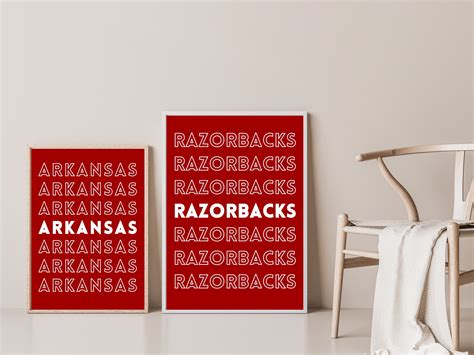 Arkansas Razorback Set of Digital Prints Room Decor 2 Piece - Etsy