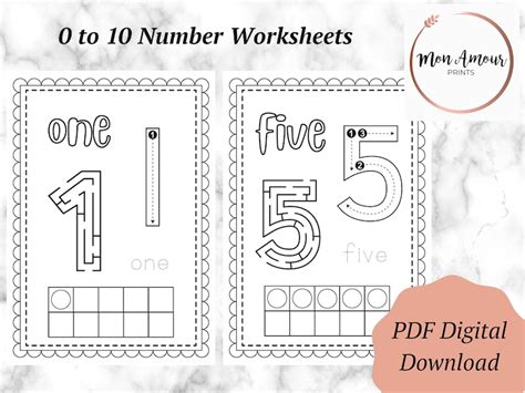 Printable Number Formation Worksheets Maths Colouring Pages - Etsy