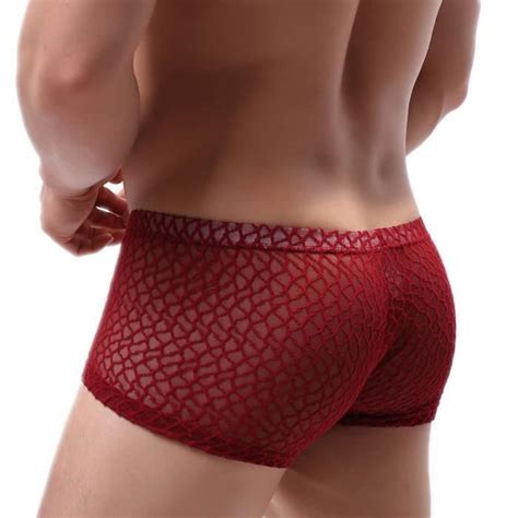 Boxer Shorty Boxer Sexy En Dentelle Pour Homme Sous V Tement Respirant