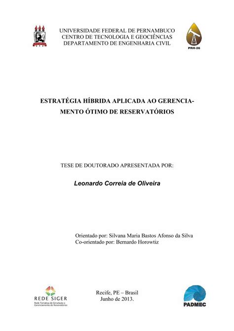 PDF ESTRATÉGIA HÍBRIDA APLICADA AO GERENCIA MENTO ÓTIMO DE um